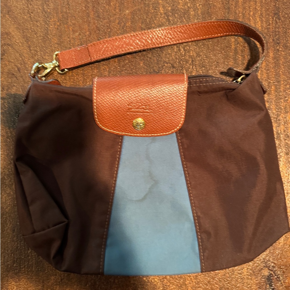 Brown and Blue Men's Bag